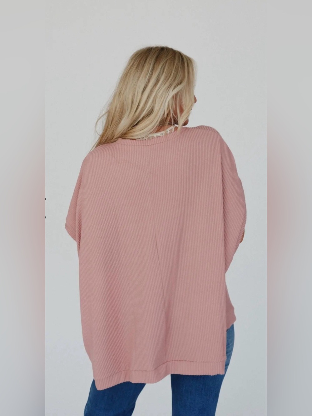 Three Bird Nest Moon Glow Texture Knit Top Dusty Rose Pink Medium NWT - Picture 3 of 10